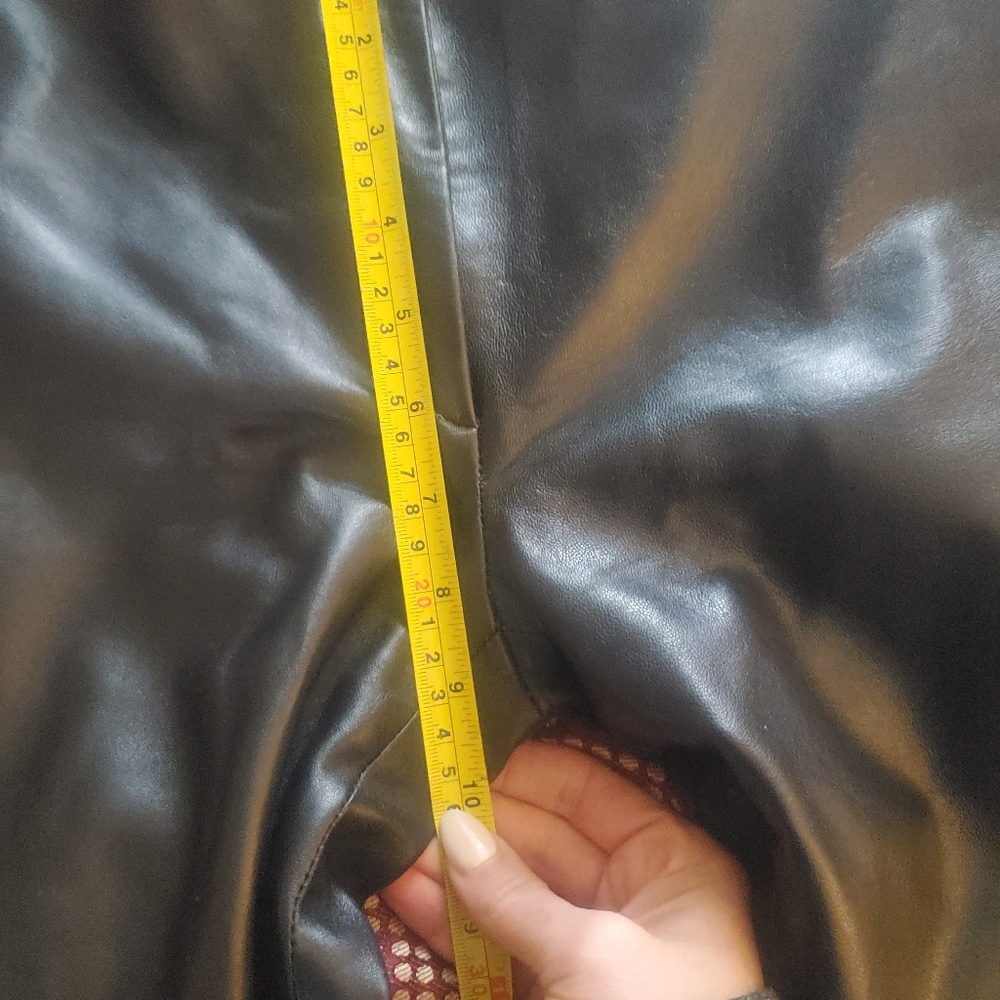 Women's Straight Leg Leather Pants - Black - Picture 8 of 11